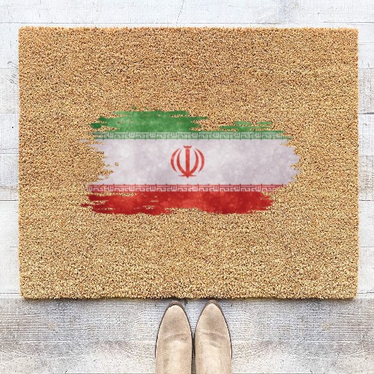 Iran - national flag, brush effect Coir Doormats