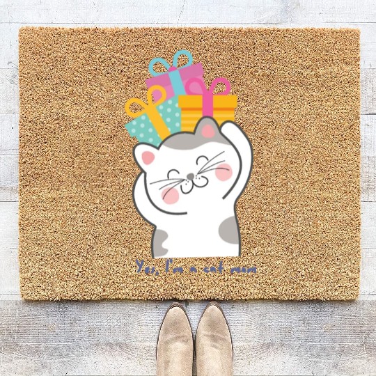 Modern Cat Mom Coir Doormats