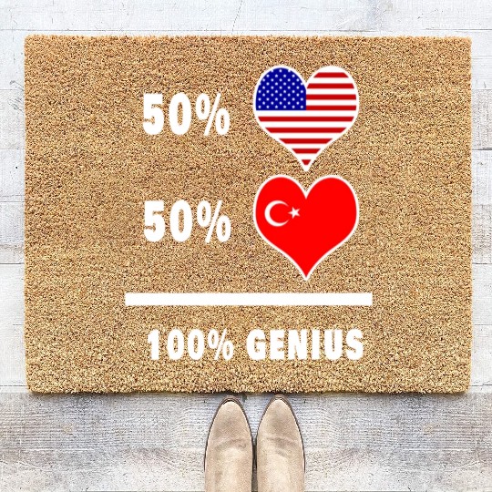 USA and Turkey genius flag design Coir Doormats