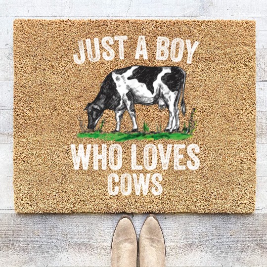 Cow For Men Boys Cow Farmer Livestock Animal Coir Doormats