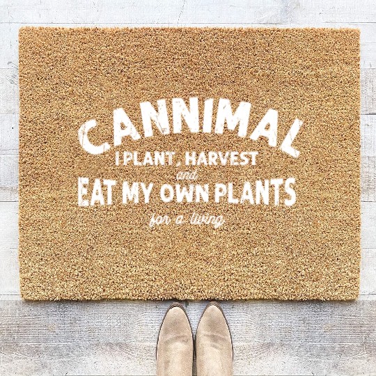 Cannimal. I plant, harvest and eat my own plants Coir Doormats