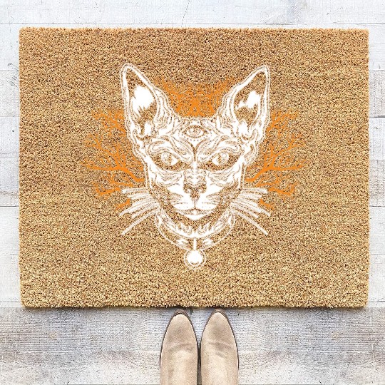 Goth Cat Concert Festivals Black Heavy Death Metal Coir Doormats