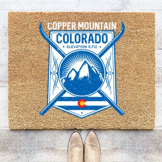 Copper Mountain Colorado Ski Mountains Coir Doormats