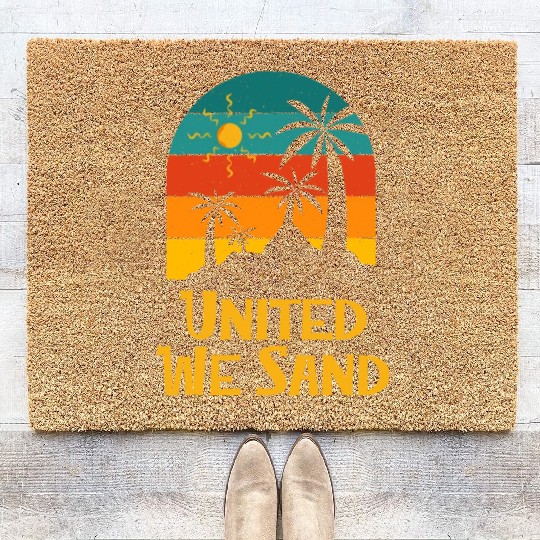 United We Sand Beach Sayings Ocean Quotes Funny Coir Doormats