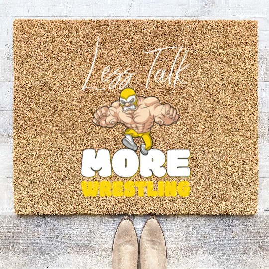 Wrestling I'd Rather Be Throwing People Wrestler Coir Doormats