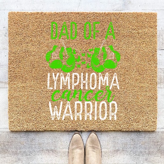 Dad Lymphoma Cancer Awareness Fathers Day Papa Coir Doormats