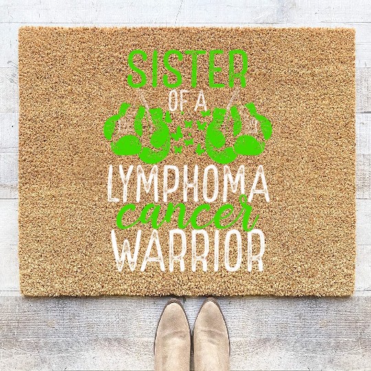 Sister Lymphoma Cancer Awareness Sibling Twin Coir Doormats
