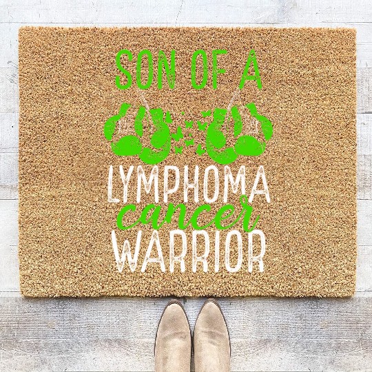 Son Lymphoma Cancer Awareness Month Ribbon Coir Doormats