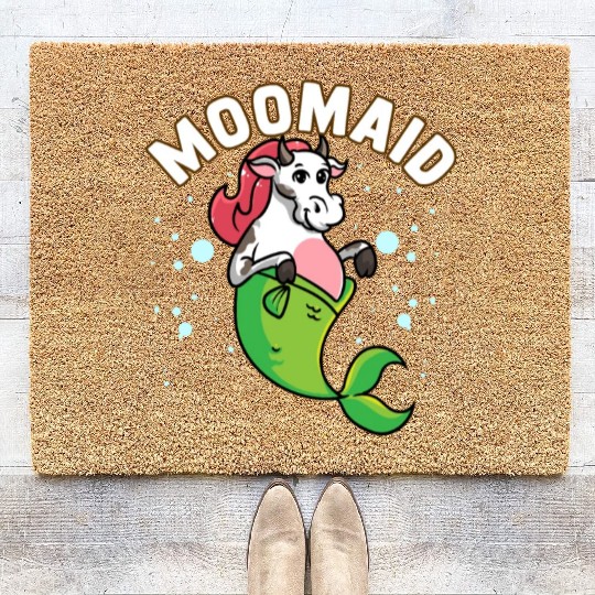 Moomaid Funny Cow Mermaid Sarcasm Gift Coir Doormats