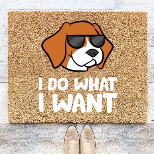 I Do What I Want Love Beagles Dog Coir Doormats