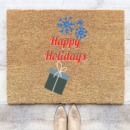 Happy Holidays Coir Doormats