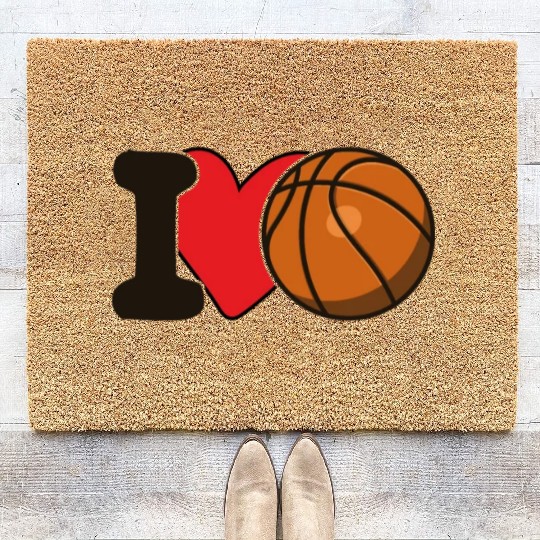 I Love Basketball For Basketball Lover Coir Doormats