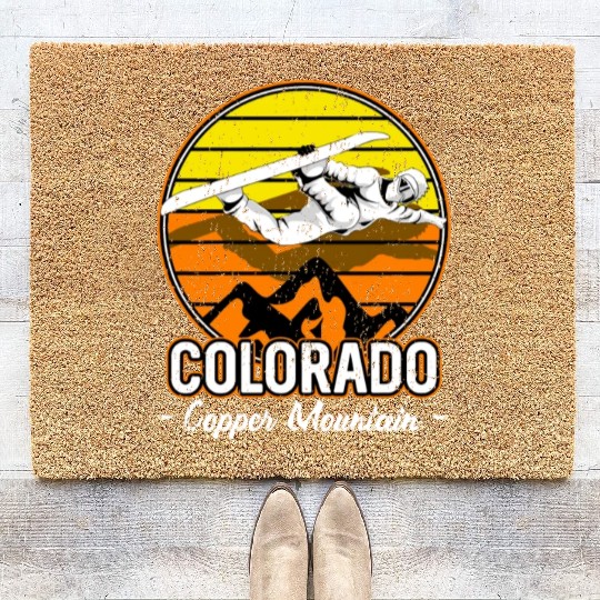 Copper Mountain Colorado Snowboarding Coir Doormats