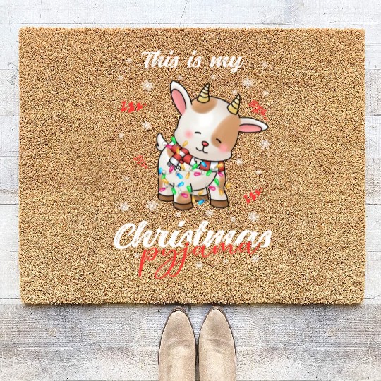 Winter Christmas Pyjama Goat Coir Doormats