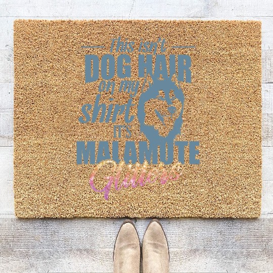 This isn't Dog Hair on me It's Malamute Glitters Coir Doormats