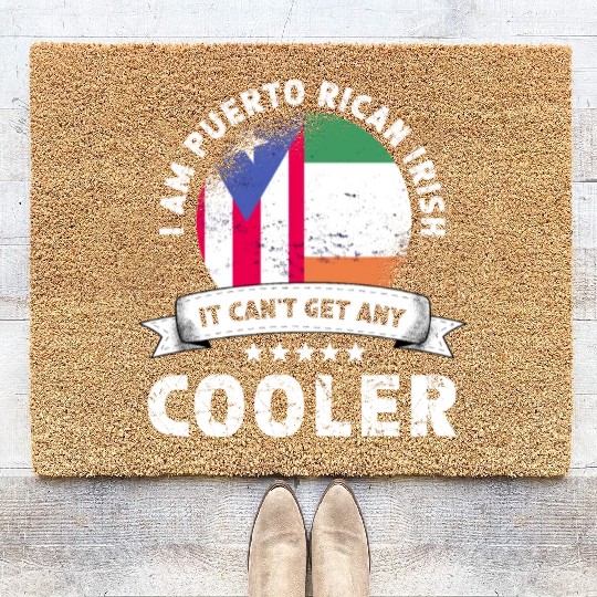 Puerto Rico Flag Ireland Grown Patriot Country Coir Doormats