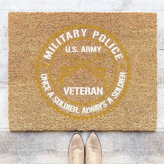 Military Police Us Army Veteran Once A Soldier Alw Coir Doormats
