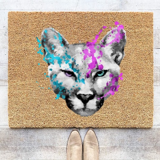 Dramabite mountain lion Coir Doormats
