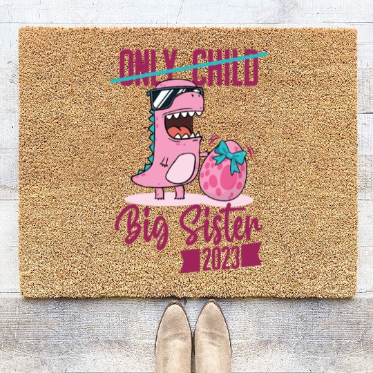 Only Child Big sister 2023 pregnancy baby girls Coir Doormats