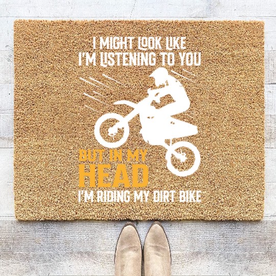 I´M RIDING MY DIRT BIKE Coir Doormats