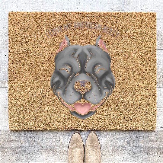 Dog Lover - I Love My American Bully Coir Doormats