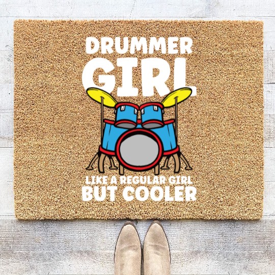 Drummer Drums Music Drum Set Drumming Coir Doormats
