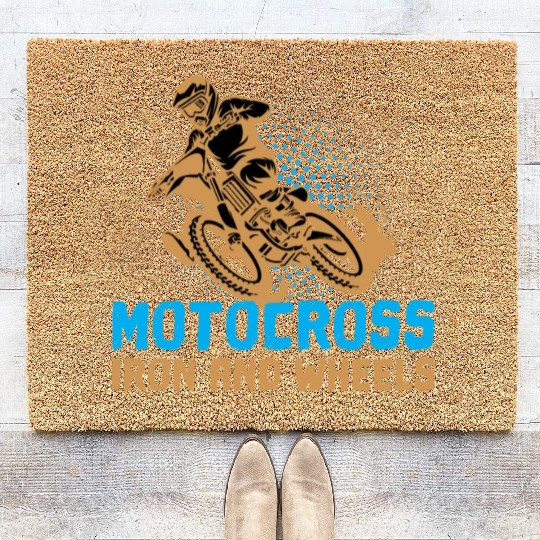 Motocross Iron And Wheels Coir Doormats