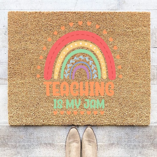 Teaching Is My Jam School Teacher Appreciation Coir Doormats