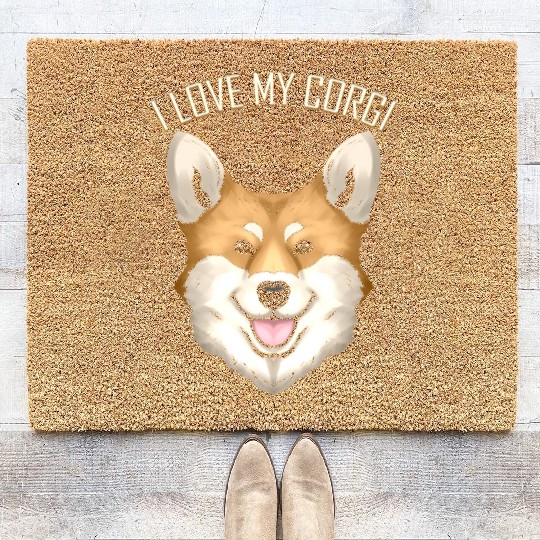 Dog Lover - I Love My Corgi Coir Doormats