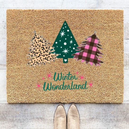 Winter Wonderland - Christmas Trees! Coir Doormats