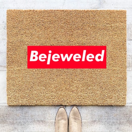 Bejeweled red boxx Text Gift Music Fan Lover Coir Doormats
