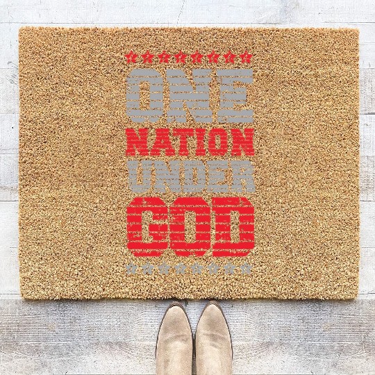 One Nation Under God USA American US America Coir Doormats