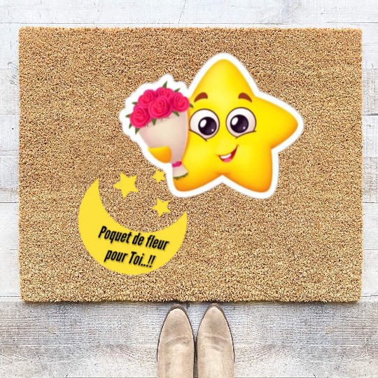 Design d'étoile et lune Coir Doormats