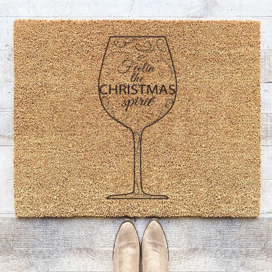 Christmas Drinking Wine, Beer, and Liquor Feelin' Coir Doormats
