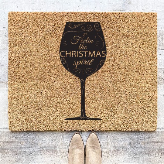 Christmas Drinking Wine, Beer, and Liquor Feelin' Coir Doormats