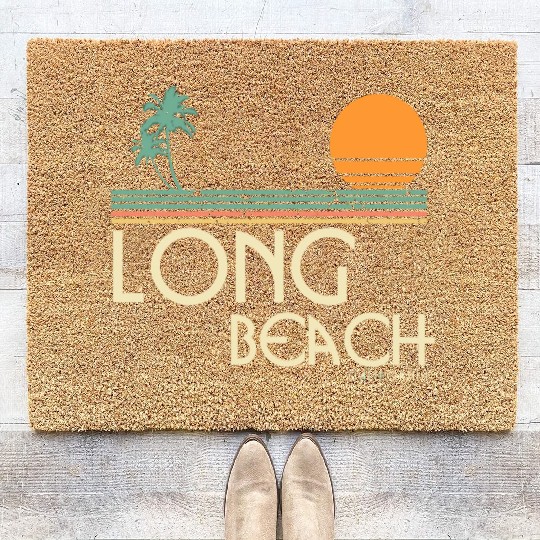Vintage Long Beach California Coir Doormats