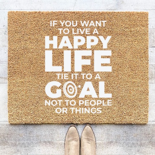 Goal Life Quotes Happy Positive Message Coir Doormats