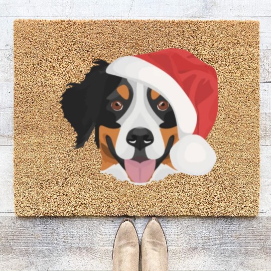 Bernese Mountain Dog Merry Christmas Coir Doormats
