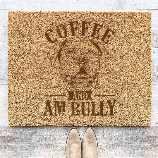 Coffee and AM Bully Bulldog Pet Coir Doormats