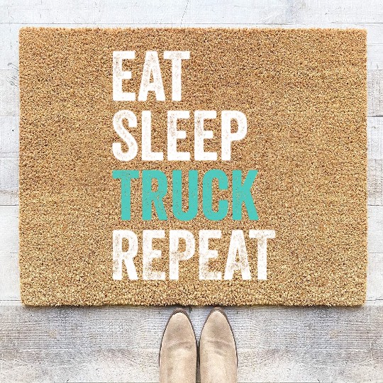 Truckers Eat Sleep Truck Repeat Truck Driver Coir Doormats