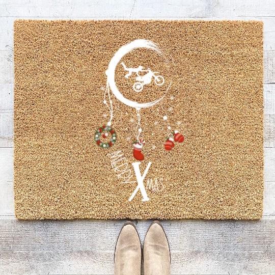 Winter dreamcatcher Christmas Motocross Coir Doormats