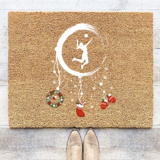 Winter dreamcatcher Christmas Volleyball Coir Doormats