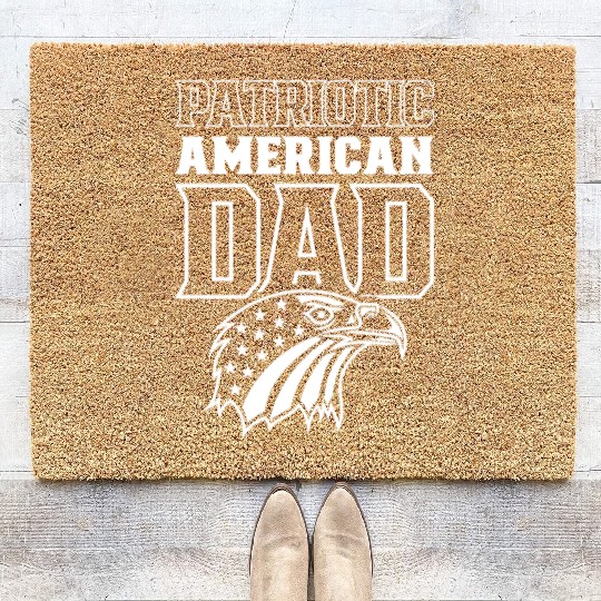 Patriotic American Dad Patriot US USA Coir Doormats