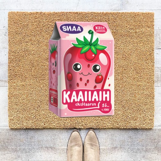 Strawberry Milk Kawaii Coir Doormats