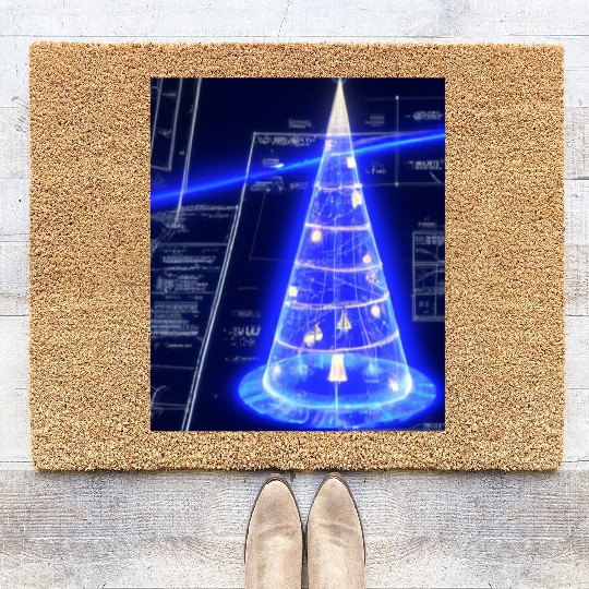 Christmas Blueprint Christmas Tree Blueprint Coir Doormats