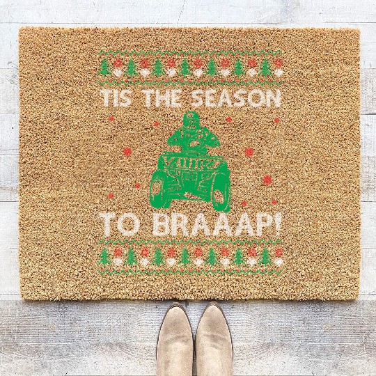 Quad Ugly Christmas Saying Quote Tis The Season To Coir Doormats