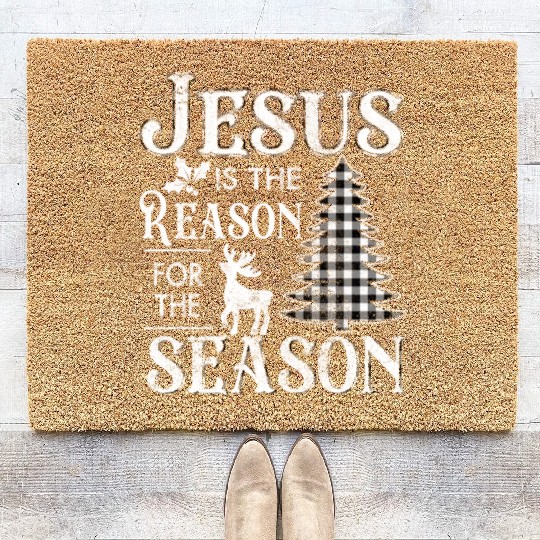 Christmas Jesus is the Reason for the Season Coir Doormats