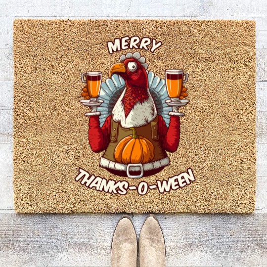Funny Thanksgiving Halloween Christmas Turkey Coir Doormats