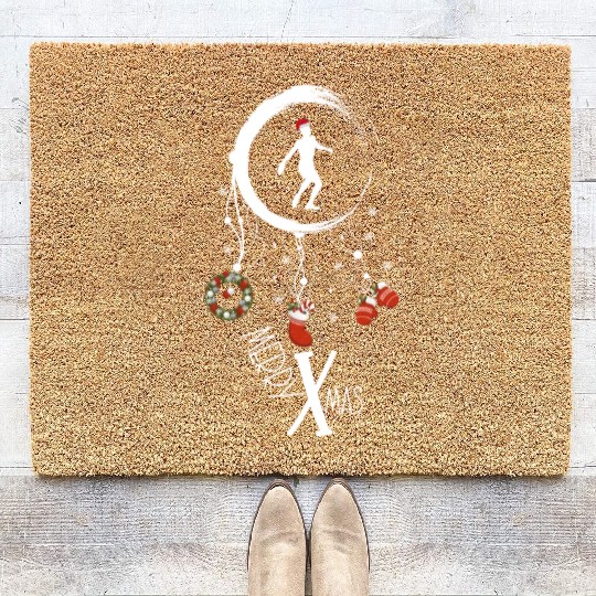 Winter dreamcatcher Christmas Discus throwing Coir Doormats