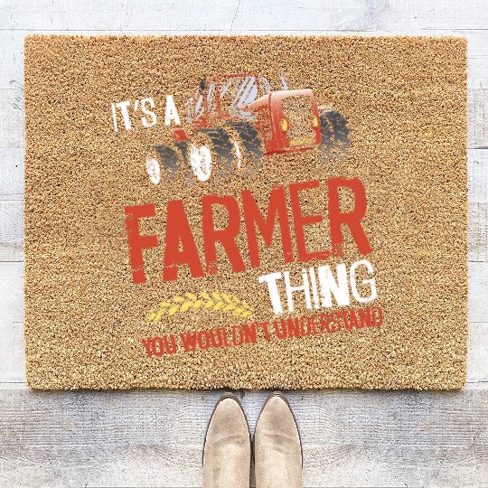 Farming Farmer Vintage Tractor Coir Doormats